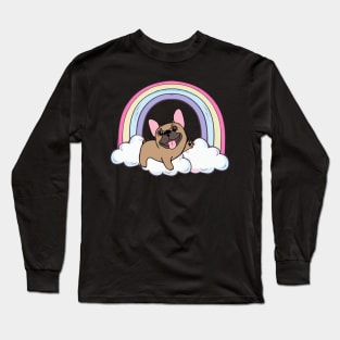 Cute french bulldog and  raimbow Long Sleeve T-Shirt